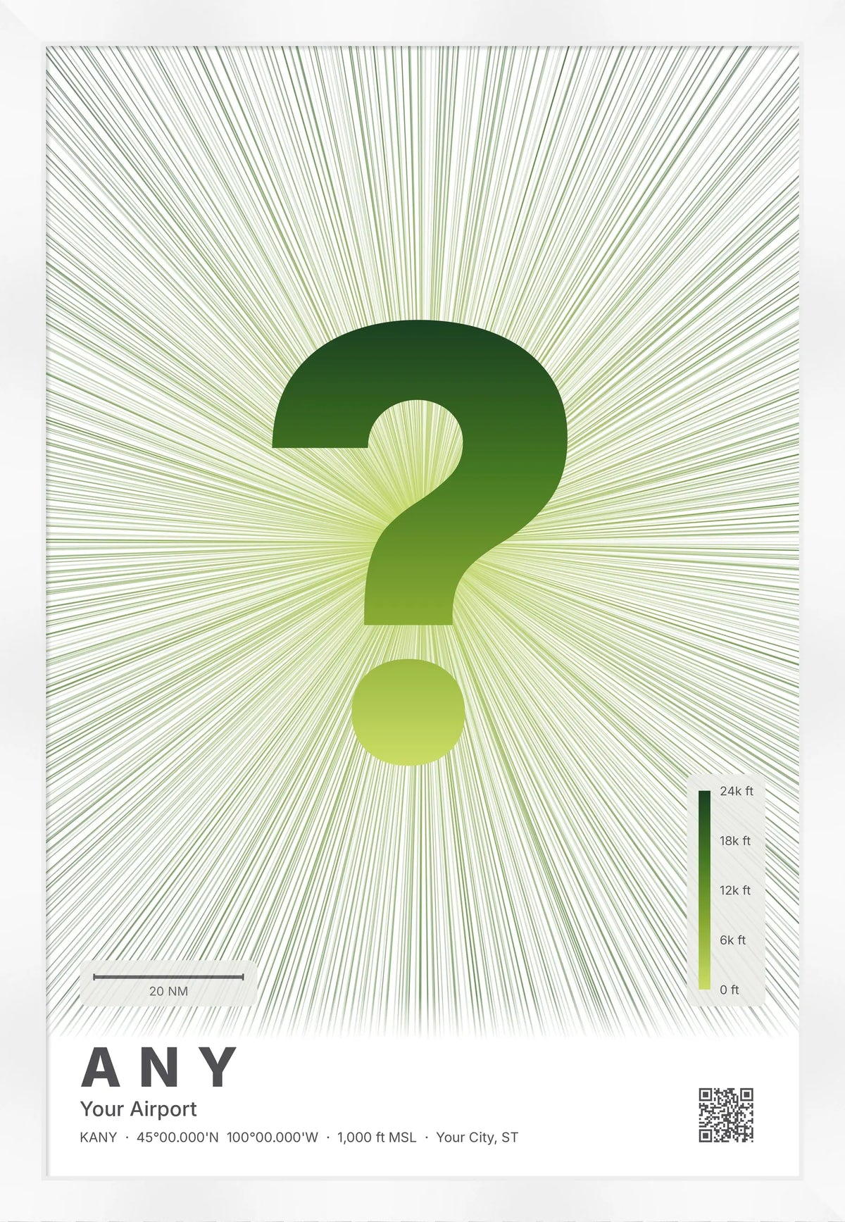 Custom airport print — Citrus theme · Light [material:framed_white]