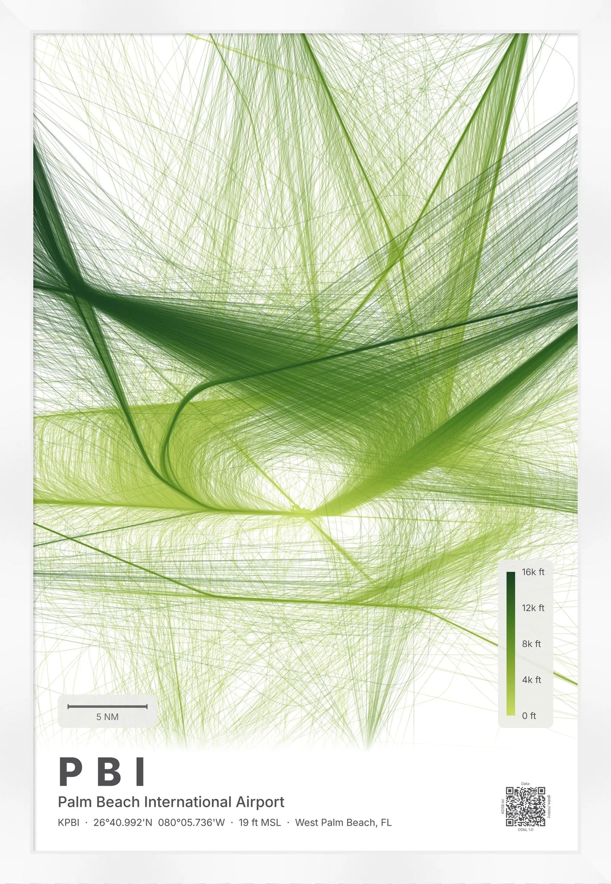 PBI flight path print — Citrus theme · Light [material:framed_white]