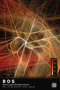 BOS flight path print — Inferno theme · Dark