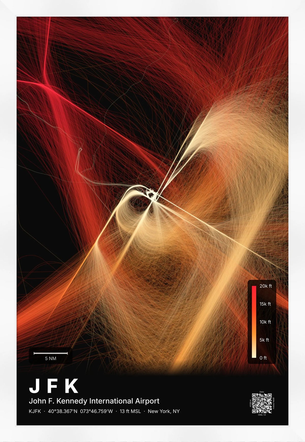 JFK flight path map — Inferno theme · Dark [material:framed_white]