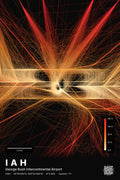 IAH flight path print — Inferno theme · Dark