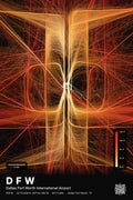DFW flight path map — Inferno theme · Dark