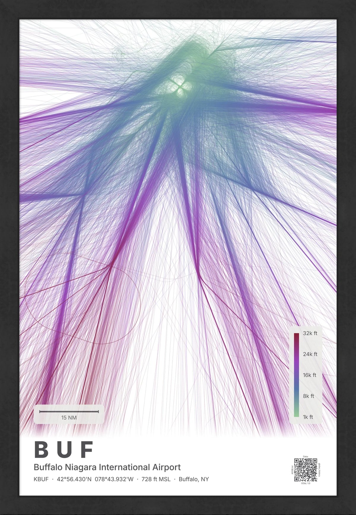 BUF flight path print — Prism theme · Light [material:framed_black]