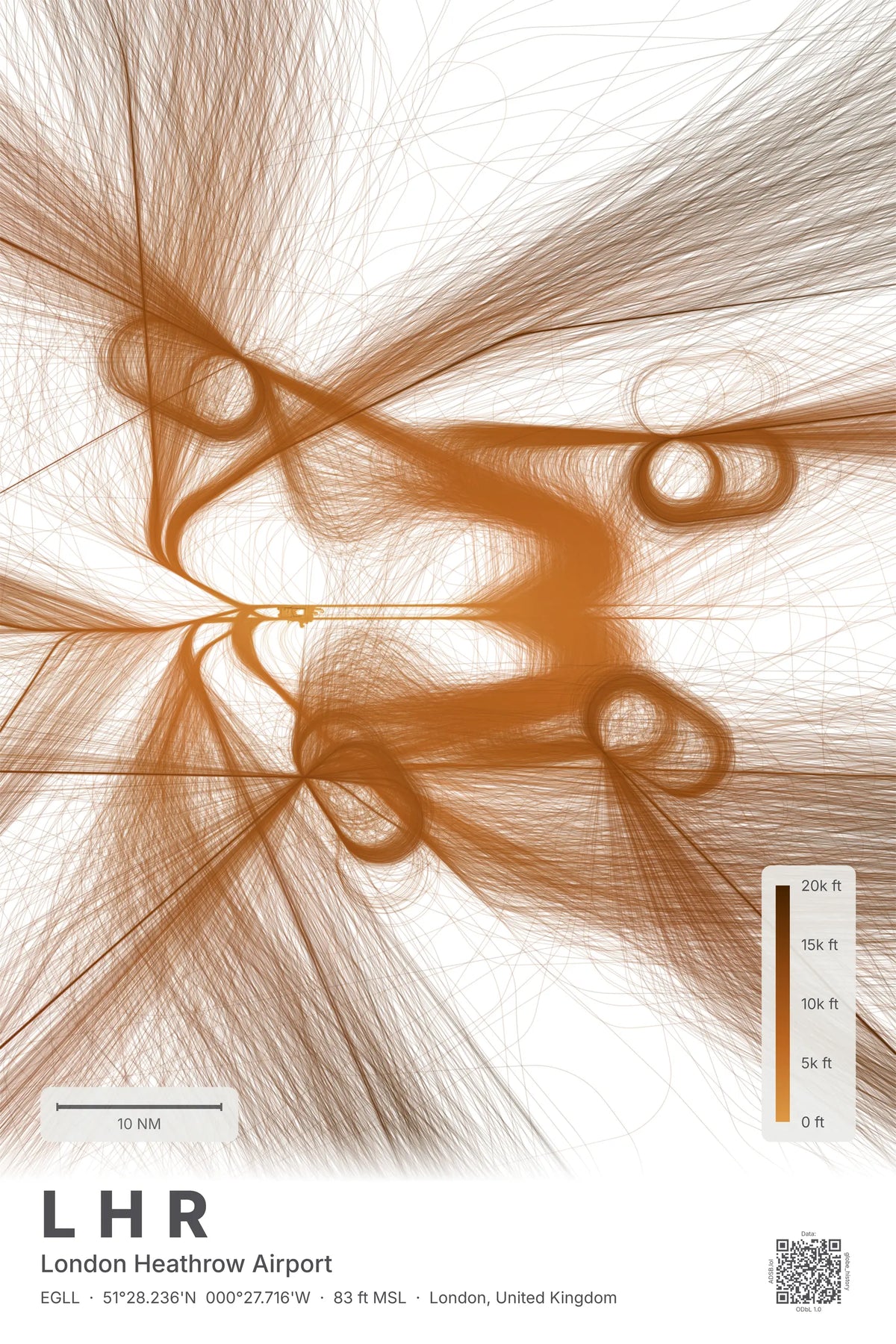 LHR flight path map — Solana theme · Light