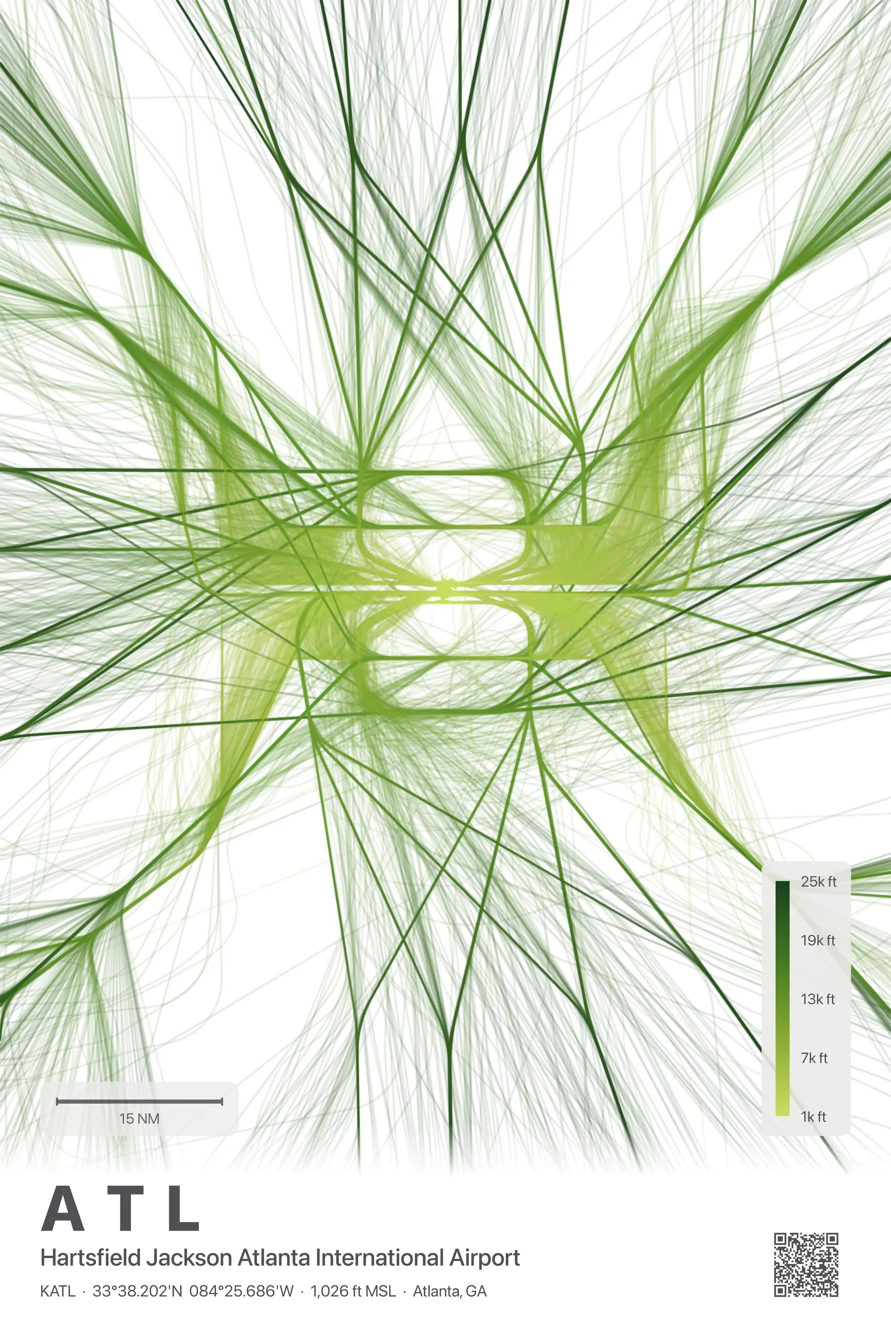 ATL flight path print — Citrus theme · Light