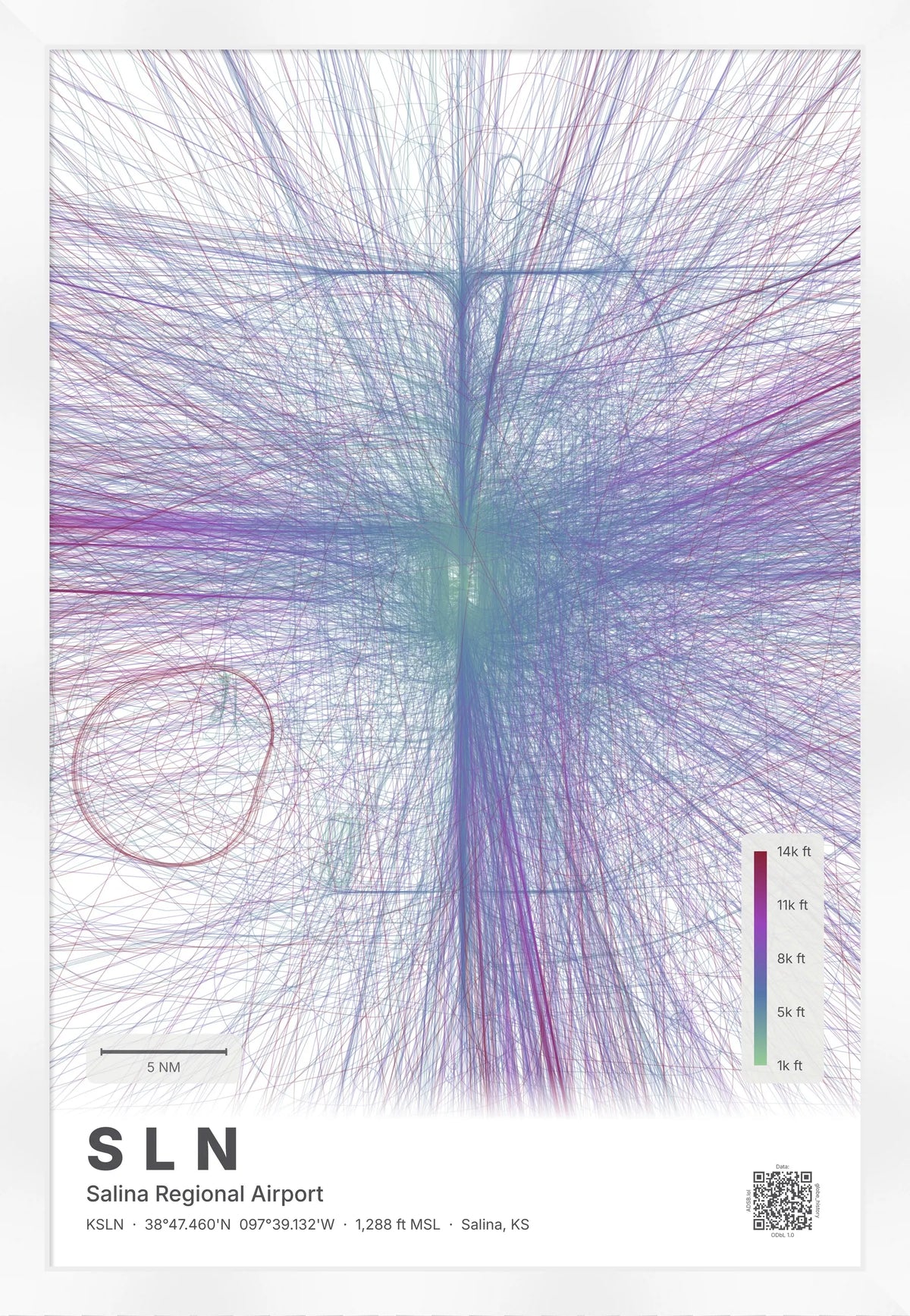 SLN flight path map — Prism theme · Light [material:framed_white]