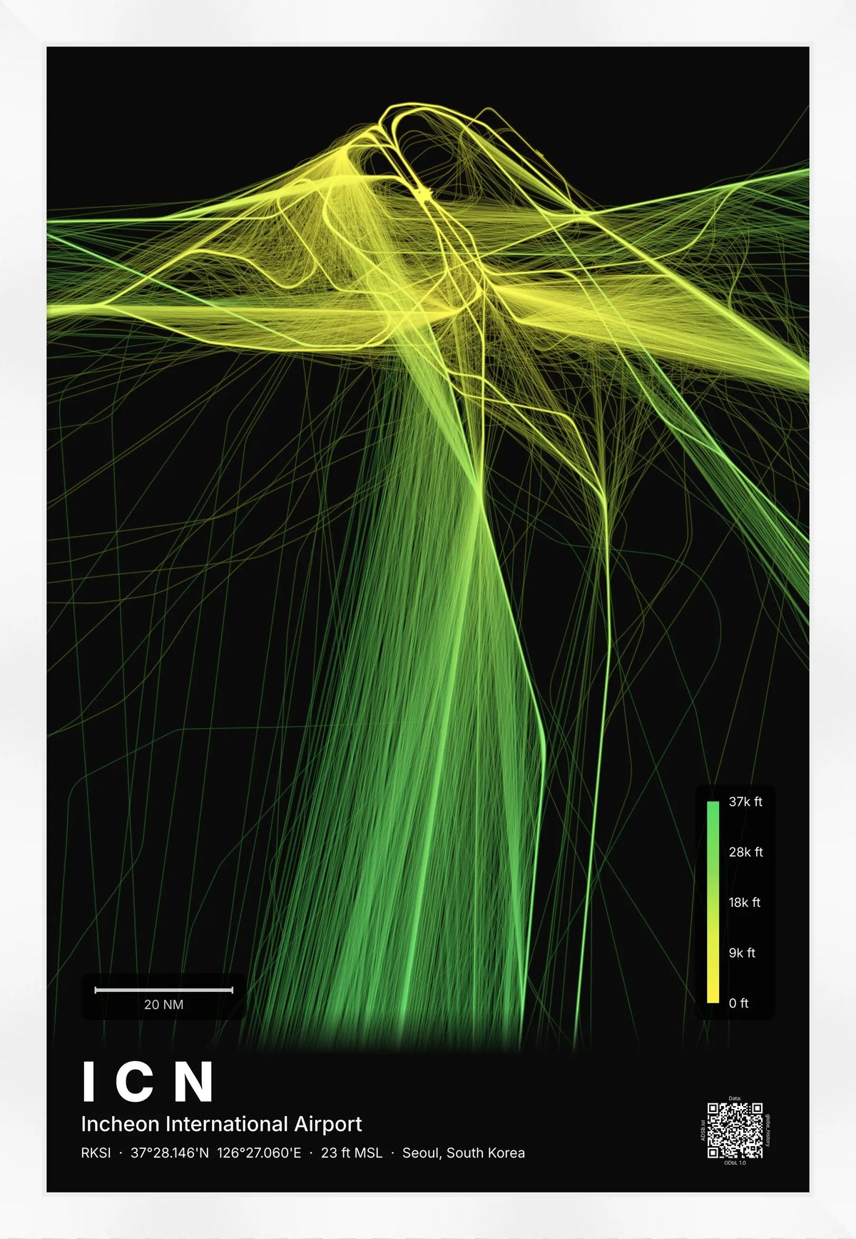 ICN flight path map — Citrus theme · Dark [material:framed_white]