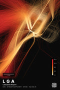 LGA flight path print — Inferno theme · Dark