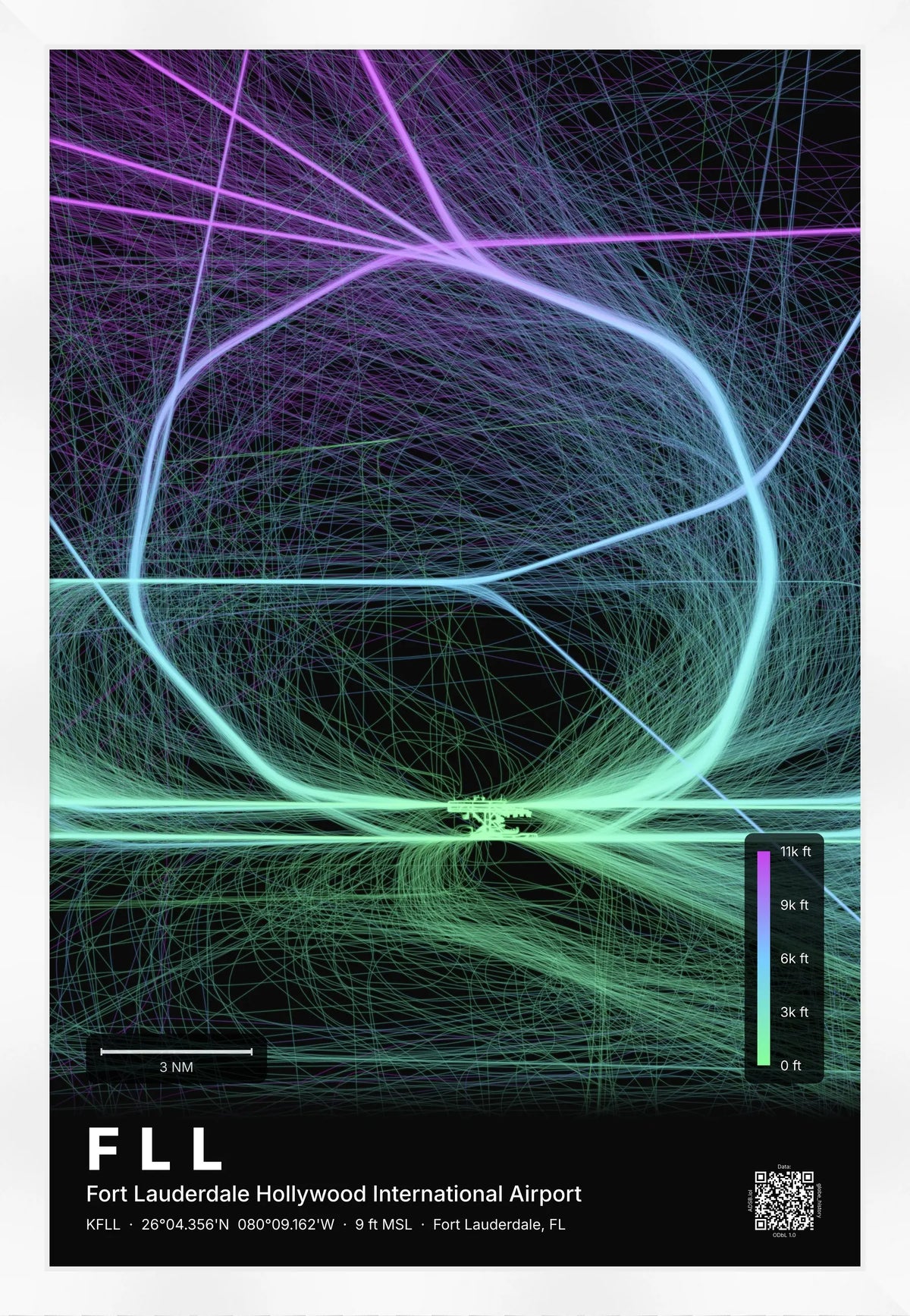 FLL flight path map — Prism theme · Dark [material:framed_white]