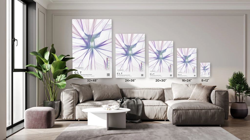 CLT flight path print — Prism theme · Light size guide