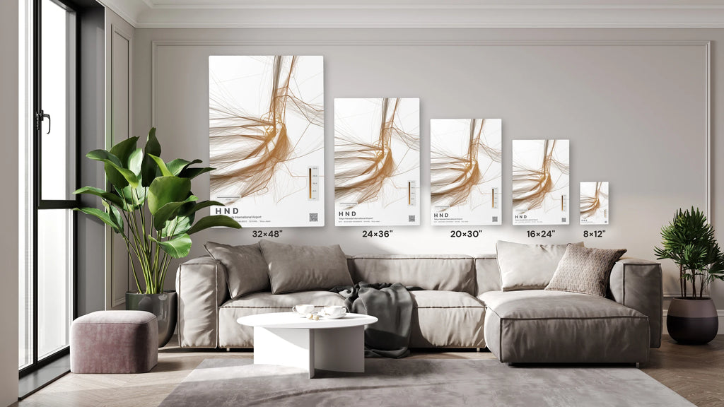 HND flight path print — Solana theme · Light size guide